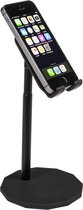 Mobiele telefoon houder zwart op standaard 25 cm - Handsfree - Verstelbare smartphone houder op voet