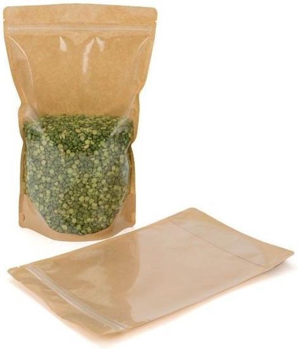 Stazakken Transparant/Kraft 17,1x8,9x28,6cm | 340 gram (100 stuks)