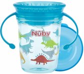 Nûby - Drinkbeker - 360° Wonder cup met handvatten in Tritan™ - Aqua - 240ml - 6m+
