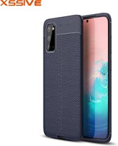 Xssive Leder look TPU Cover voor Samsung Galaxy A51 - Blauw