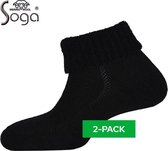 2-Pack Stevige Thermo Sokken met Merino Wol S29 - Unisex - Zwart - Maat 43-45
