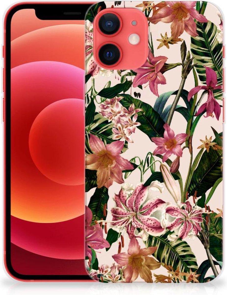 Back Cover voor iPhone 12 Mini TPU Case Flowers