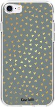 Casetastic Apple iPhone 7 / iPhone 8 / iPhone SE (2020) Hoesje - Softcover Hoesje met Design - Golden Hearts Green Print