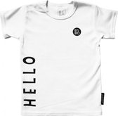 STUDIO BY BO® Baby T-shirt Hello Bye Wit | 100% OEKOTEX gecertificeerd katoen | Maat 56 | Mooi en Luxe verpakt
