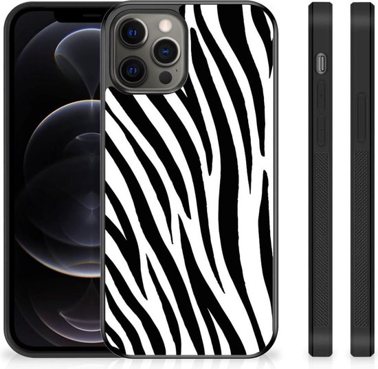 Smartphone Hoesje iPhone 12 Pro Max Telefoonhoesjes met Zwarte Zebra | bol.com