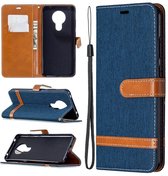Denim Book Case - Nokia 5.3 Hoesje - Blauw
