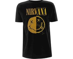 Nirvana Spliced T-shirt zwart Katoen -