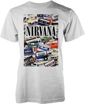Nirvana Heren Tshirt -XL- Cassettes Wit