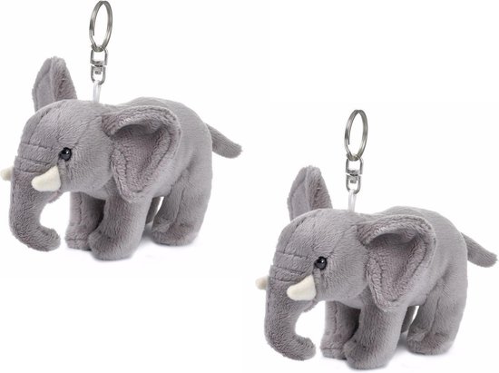 2x stuks WNF pluche olifant sleutelhangers 10 cm - Safari dieren mini  knuffels/speelgoed | bol.com