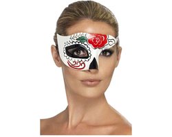 Smiffys Oogmasker Day of the dead - half masker - volwassenen - Dia de los muertos sugarskull Halloween