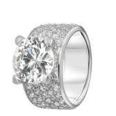 Lucardi Ringen - Zilveren ring breed met zirkonia