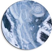 Dibond Wandcirkel - Blauwe Marble (1) - 40x40cm Foto op Aluminium Wandcirkel (met ophangsysteem)