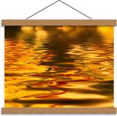Schoolplaat – Goud Water - 40x30cm Foto op Textielposter (Wanddecoratie op Schoolplaat)
