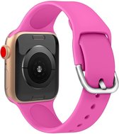 Apple watch bandje silicone met D sluiting 42mm-44mm roze large Watchbands-shop.nl