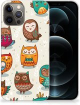 Telefoontas iPhone 12 Pro Max Telefoonhoesje Super als Cadeautjes voor Meisjes Vrolijke Uilen