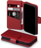 iPhone 12 Mini Bookcase hoesje - CaseBoutique - Effen Rood - Leer