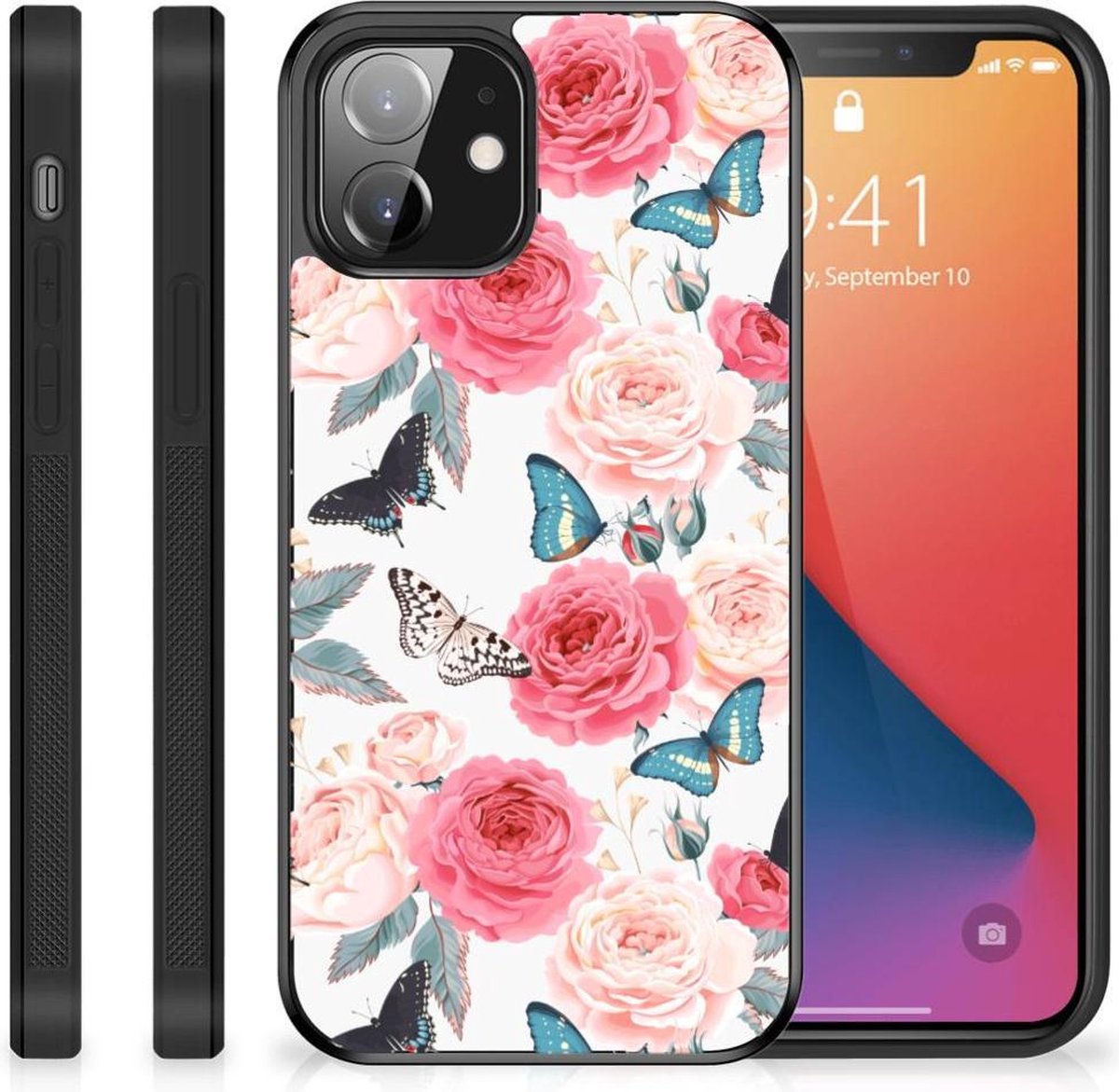iPhone 12 Mini Skin Case Butterfly Roses