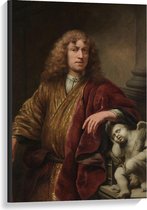 Canvas  - Oude meesters - Zelfportret, Ferdinand Bol, 1653 - 60x90cm Foto op Canvas Schilderij (Wanddecoratie op Canvas)