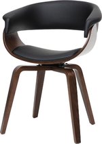 Maison´s stoel – Stoel – Eetkamerstoel – Eetkamerstoelen – Kuipstoel – Kuipstoelen – Eetkamerstoelen met armleuning – Draaiende stoel – Zwart – Walnoot poten –  Eetkamerstoelen set van 6