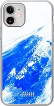 iPhone 12 Mini Hoesje Transparant TPU Case - Blue Brush Stroke #ffffff