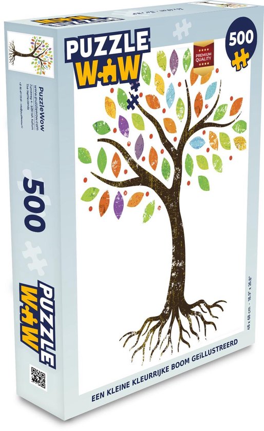 Puzzle Arbre en illustration couleur 500 pièces - Un petit arbre coloré  illustré | bol.com