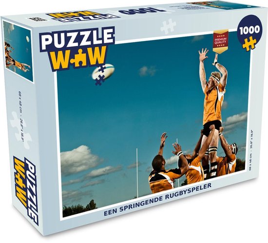 Puzzle Rugby 1000 pièces - Un joueur de rugby sautant | bol.com