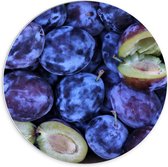 Forex Wandcirkel - Foto vol Paars Fruit  - 70x70cm Foto op Wandcirkel (met ophangsysteem)