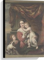 Canvas  - Oude meesters - Joanna de Geer met haar kinderen, Ferdinand Bol - 40x60cm Foto op Canvas Schilderij (Wanddecoratie op Canvas)