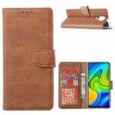 Xssive Hoesje voor Xiaomi Redmi Note 9 - Book Case - Licht Bruin