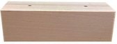 Rechthoekige blanke houten meubelpoot 6 cm