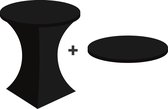 Tafelrok stretch - Tafelhoes met topcover voor statafel - zwart