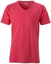 James and Nicholson Heren Slim Fit V Hals T-Shirt (Lichte bes)