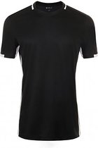 SOLS Heren Classico Contrast Korte Mouw Voetbal T-Shirt (Zwart/Wit)