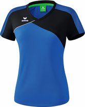 Erima Premium One 2.0 T-Shirt Dames - New Royal / Zwart / Wit | Maat: 38