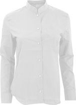 Kariban Dames/dames Lange Mouw Mandarijn Kraag Shirt (Wit)