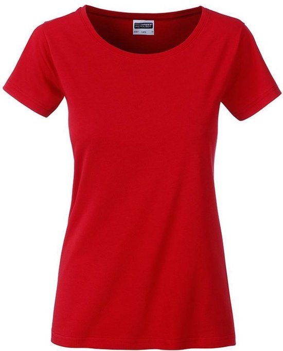 James and Nicholson Dames/dames Basic Organic Katoenen T-Shirt (Rood)