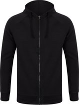 SF Unisex Volwassenen Slim Fit Zip Hooded Sweatshirt (Zwart)