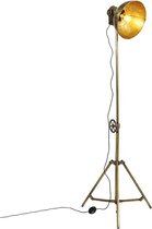 QAZQA mangoes - Industriele Tripod | driepoot vloerlamp | Staande Lamp - 1 lichts - H 160 cm - Brons - Industrieel -  Woonkamer | Slaapkamer