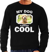 Golden retriever honden trui / sweater my dog is serious cool zwart - heren - Golden retrievers liefhebber cadeau sweaters M