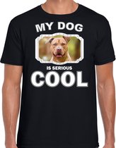 Staffordshire bull terrier honden t-shirt my dog is serious cool zwart - heren - Staffordshire bull terriers liefhebber cadeau shirt S