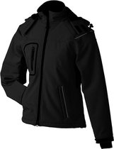 James and Nicholson Dames/dames Winter Softshell Jacket (Zwart)