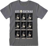 DC Comics Batman - Emotions Of Batman Mens Tshirt - 2XL - Grijs