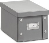 Zeller Present Opbergboxen met deksel 16,5x28x15 cm grijs - Small - Opvouwbaar