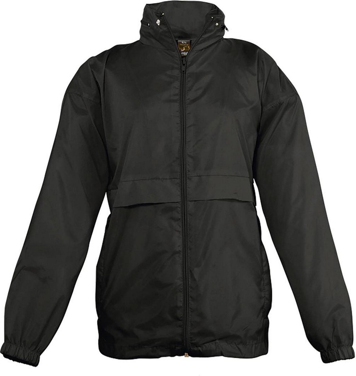 SOLS Kinderen Unisex Surf Windbreaker Jacket waterbestendig en winddicht Zwart