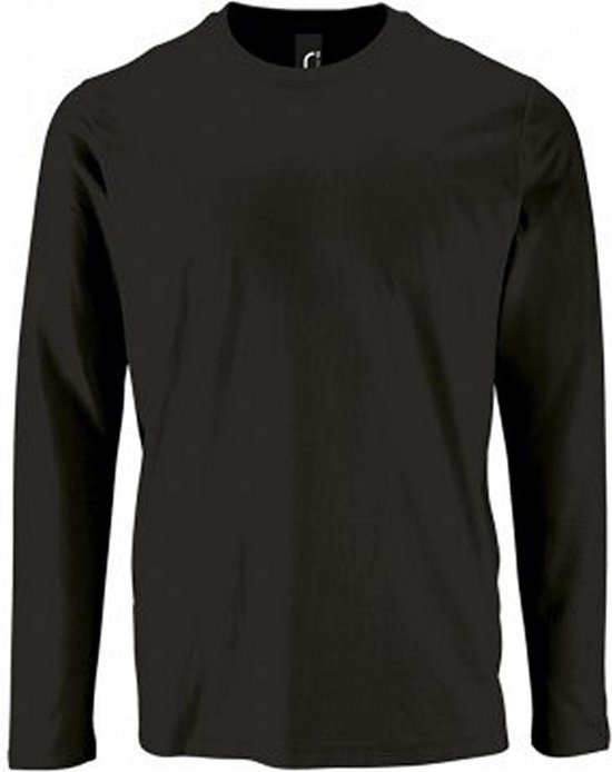 SOLS T-shirt à manches longues Imperial pour hommes (Deep Black)