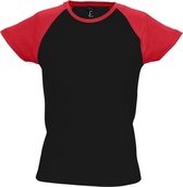 SOLS Dames/dames Melkachtig Contrast T-Shirt met korte mouw (Zwart/Rood)