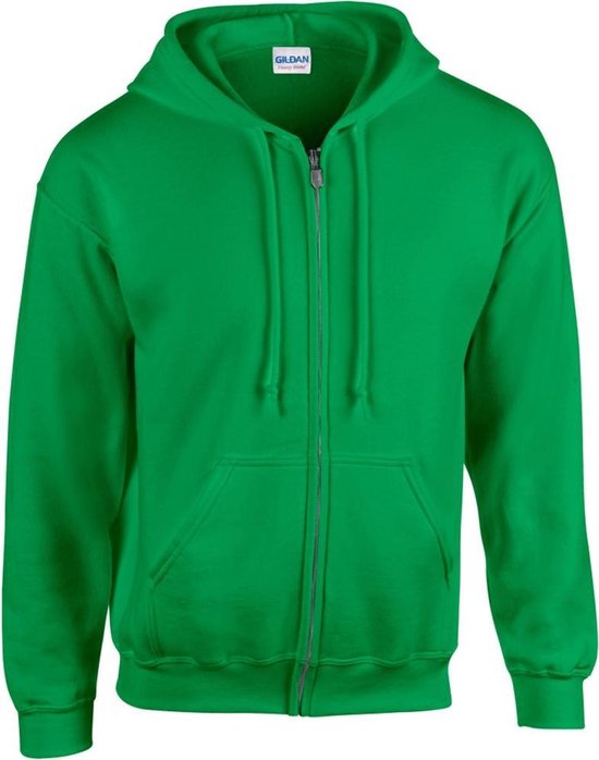 Gildan Zware Blend Unisex Adult Full Zip Hooded Sweatshirt Top (Iers Groen)