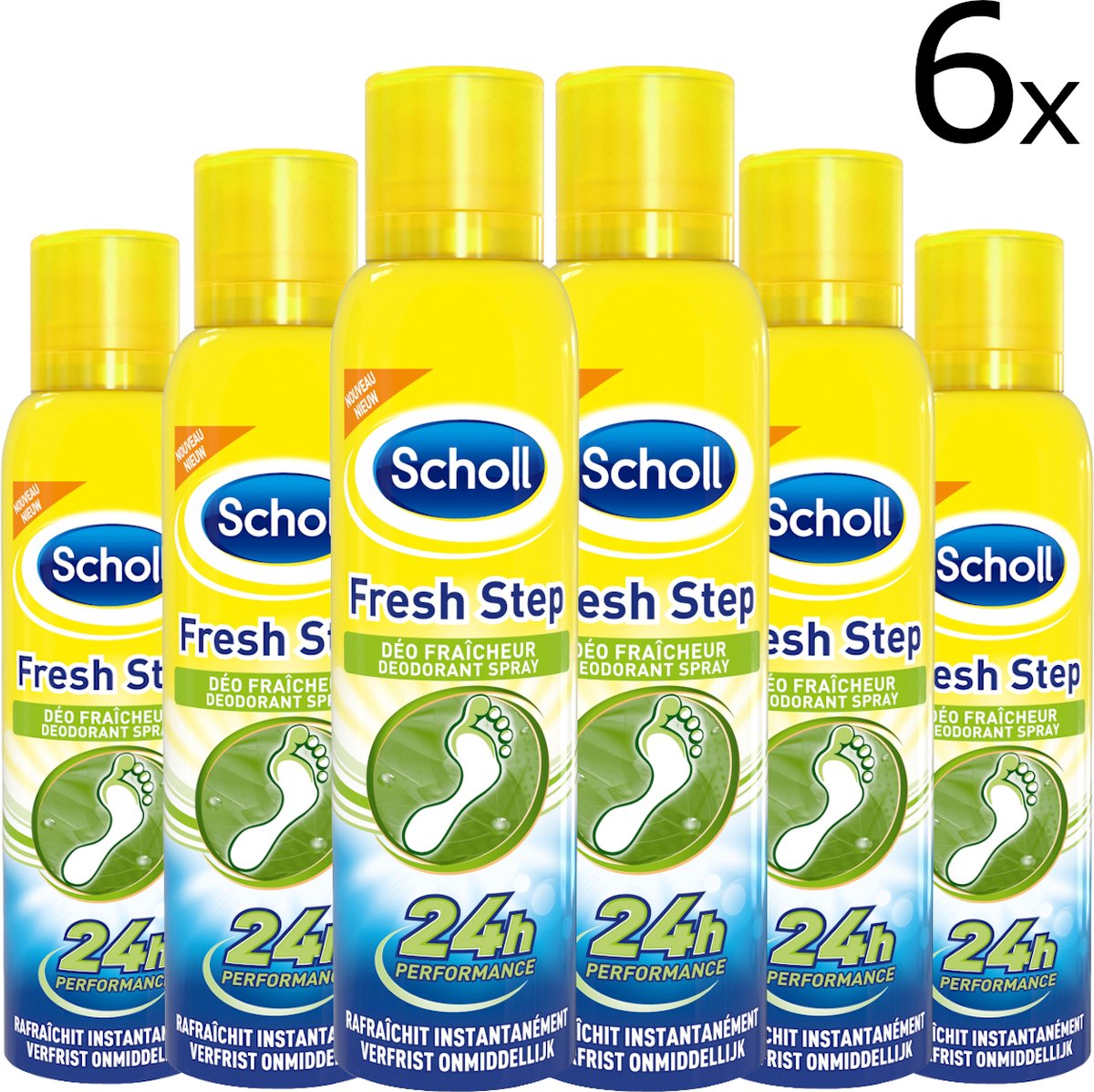 Déodorant pour les pieds Scholl - Spray pour les pieds Fresh Step - 150 ml  x6 | bol.com