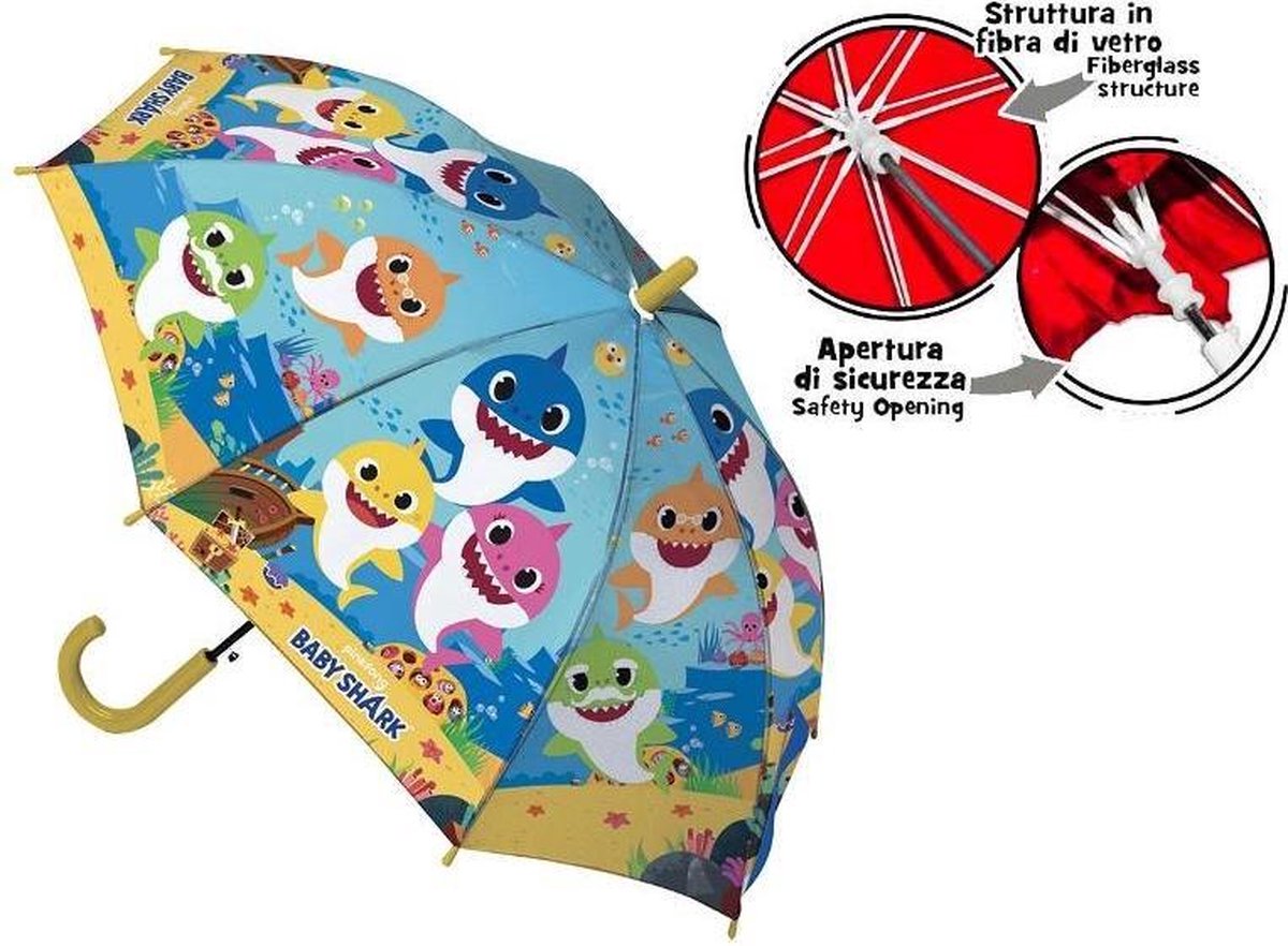 Baby Shark Paraplu, Doo Doo Doo - ø 75 x 63 cm - Polyester