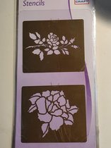 Stencil - Roos - Set 2 stuks - 8 x 7 cm